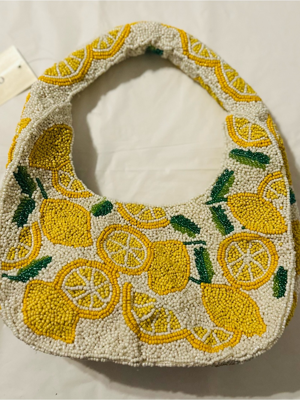 NWT On 34th Hand-Beaded Lemon Hobo Shoulder Bag – Macy’s Exclusive